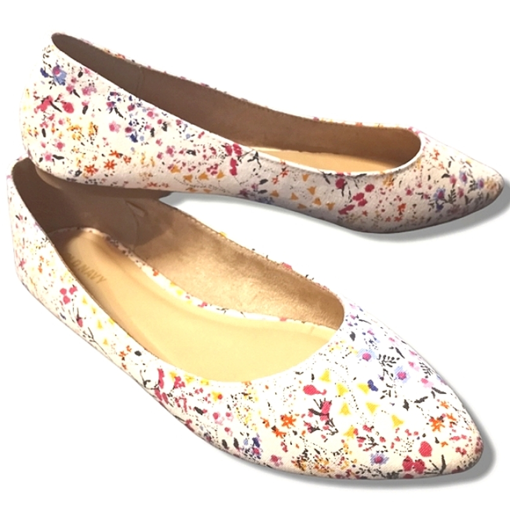 Old Navy size 9 floral flats